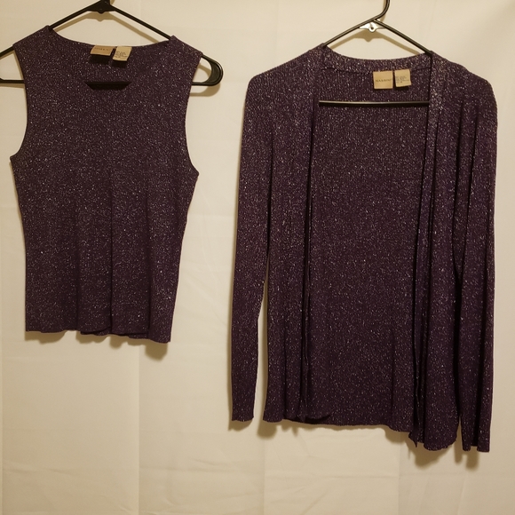 Massini Sweaters - Massini Sweater Purple & Silver Set